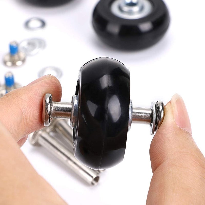 Byaning 2 Sets Luggage Suitcase Wheels Replacement,60/64/68/70/75/78mm Inline Outdoor Skate Replacement Wheels,Rubber Swivel Caster Wheels Repair Kits (OD:64 W:18 ID:6 Axles: 30 & 35) - Image 4